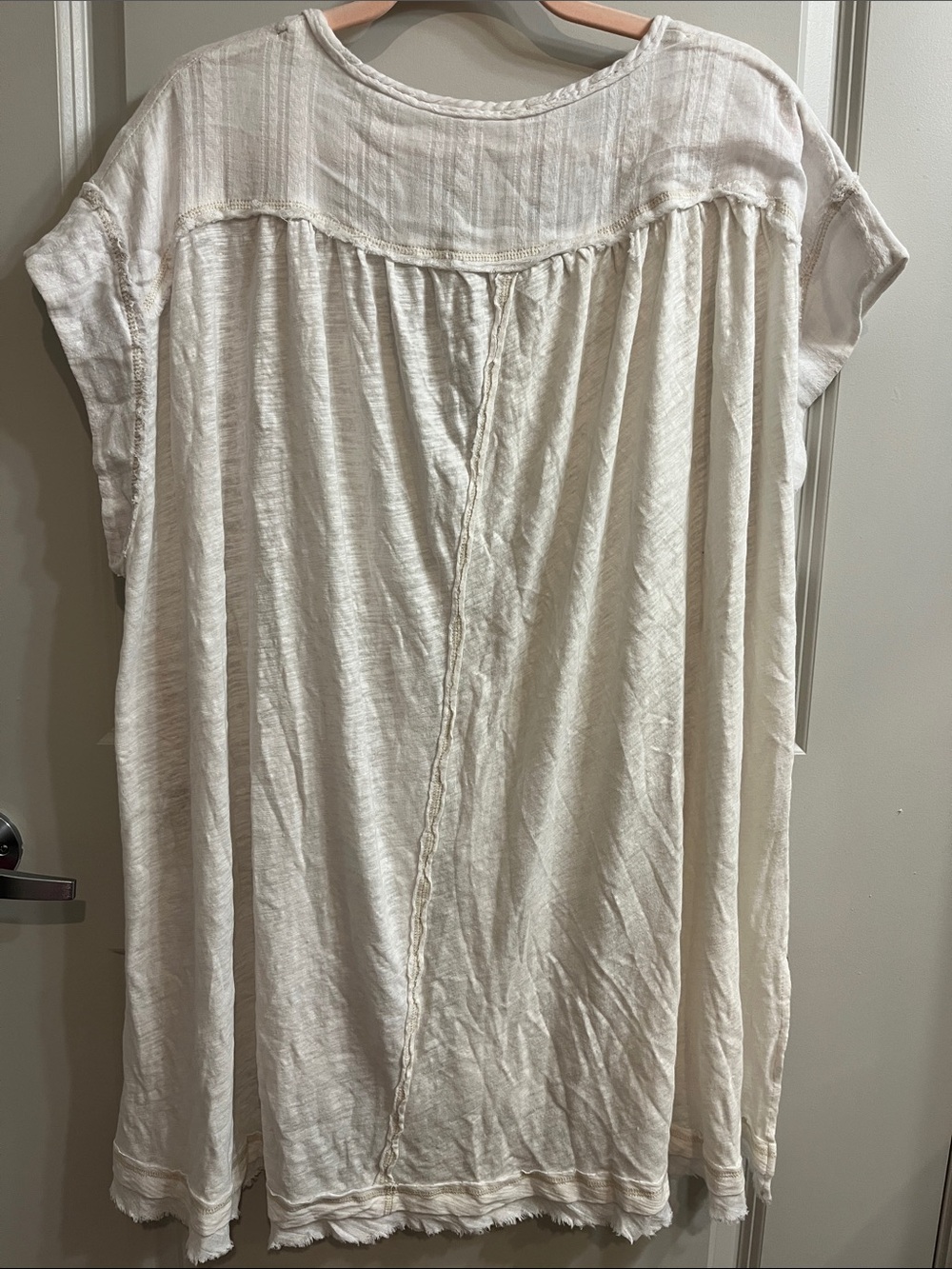 Free People Cream Button-Front Peasant Tunic - Picture 10 of 16